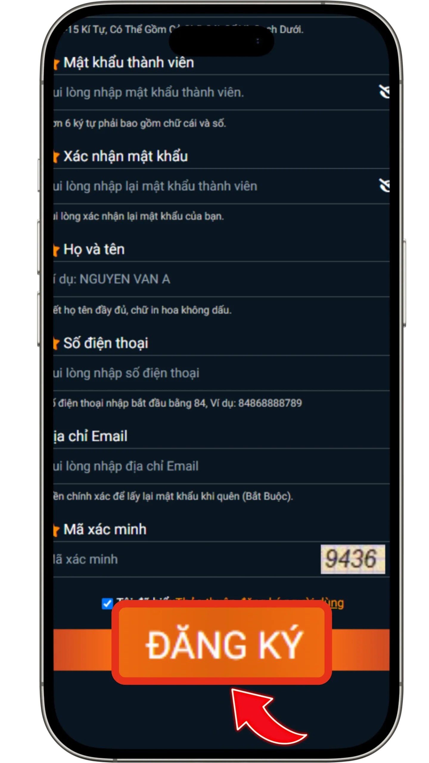 Thao tác đăng ký New88